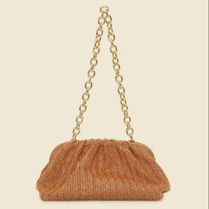 Dark Raffia Slouchy Clutch